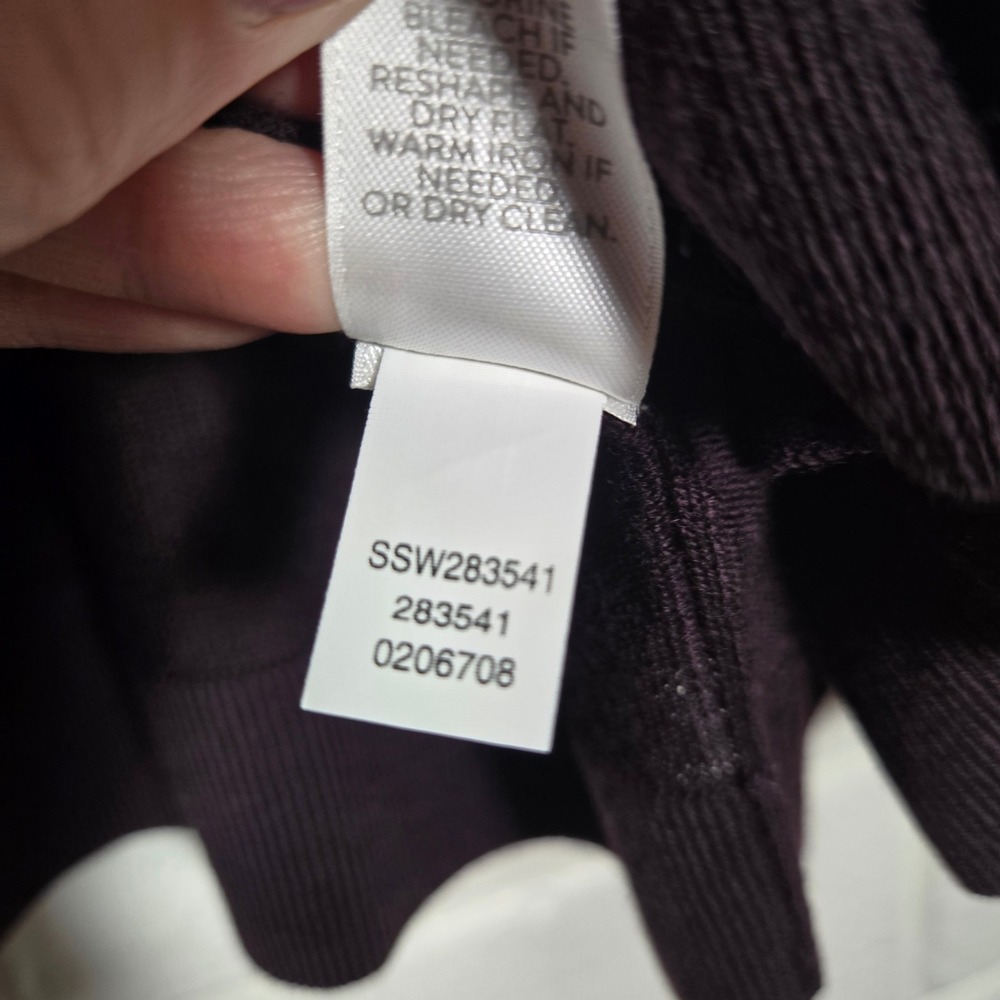 New J. Jill Merino Wool Draped Sweater Asymetrical Pinot Purple Large Minimalist - Picture 6 of 7